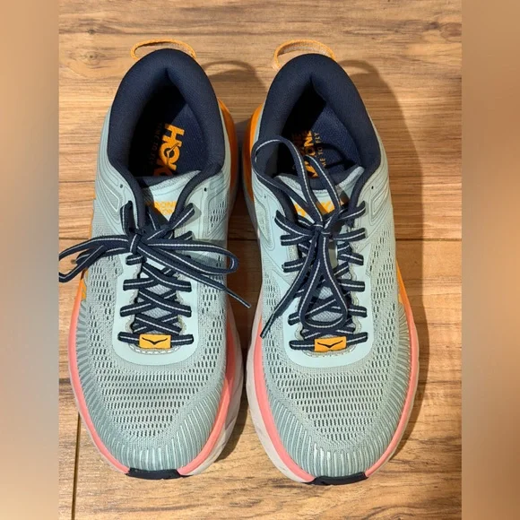 Hoka One One Bondi 7 Women's Blue Haze Orange Pink 1110519 BHBI Size 7.5 - Picture 11 of 11